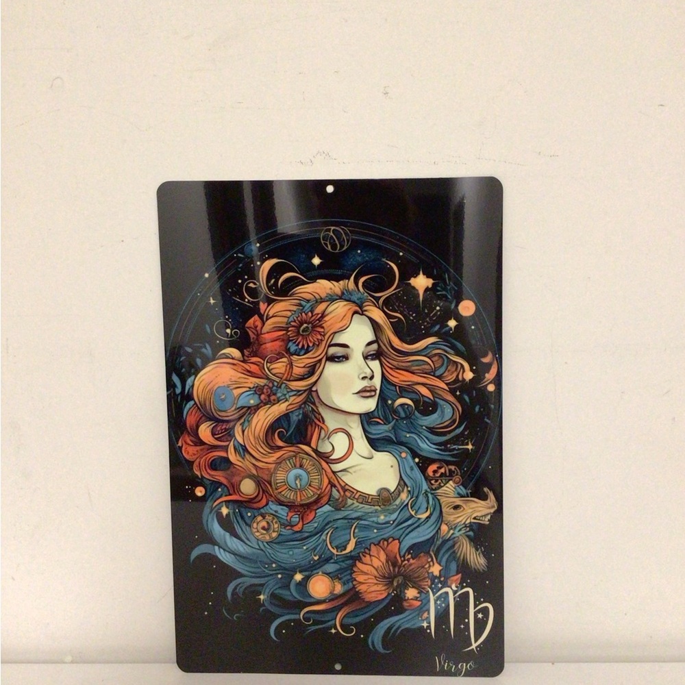 horoscope metal tin Sign, virgo , horoscope Wall Art